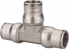 Legris - 1/2" Outside Diam, Stainless Steel Push-to-Connect Union Tee - 435 Max psi, Tube to Tube Connection, FKM O-Ring - Exact Tool & Supply