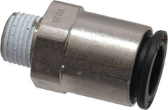 Legris - 3/8" Outside Diam, 1/8 NPT, Nickel Plated Brass Push-to-Connect Tube Male Connector - 290 Max psi - Exact Tool & Supply
