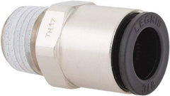 Legris - 3/8" Outside Diam, 1/4 NPT, Nickel Plated Brass Push-to-Connect Tube Male Connector - 290 Max psi - Exact Tool & Supply