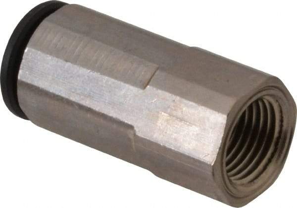Legris - 5/16" Outside Diam, 1/8 NPT, Nickel Plated Brass Push-to-Connect Tube Female Connector - 290 Max psi - Exact Tool & Supply