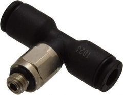 Legris - 5/32" OD, 10-32 UNF, Nylon/Nickel Plated Brass Push-to-Connect Male Branch Tee - 290 Max psi - Exact Tool & Supply