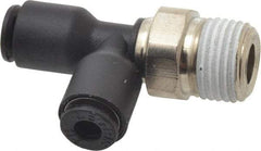 Legris - 1/8" OD, 1/8 NPT, Nylon/Nickel Plated Brass Push-to-Connect Male Run Tee - 290 Max psi - Exact Tool & Supply