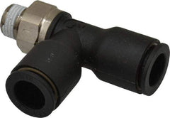 Legris - 3/8" OD, 1/8 NPT, Nylon/Nickel Plated Brass Push-to-Connect Male Run Tee - 290 Max psi - Exact Tool & Supply