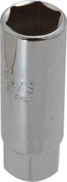 Proto - 5/8", 3/8" Drive, Spark Plug Hand Socket - 6 Points, 2-1/2" OAL, Chrome Finish - Exact Tool & Supply