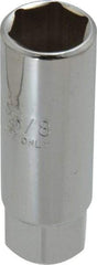 Proto - 5/8", 3/8" Drive, Spark Plug Hand Socket - 6 Points, 2-1/2" OAL, Chrome Finish - Exact Tool & Supply