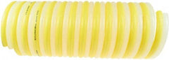 Coilhose Pneumatics - 3/4, 5/16" ID, 50' Long, Yellow & Natural Nylon Coiled & Self Storing Hose - 120 Max psi, No Fittings - Exact Tool & Supply