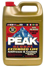 Peak - 1 Gal Extended Life Premixed Antifreeze & Coolant - Ethylene Glycol, Organic Acid Inhibitor, De-Ionized Water Composition - Exact Tool & Supply
