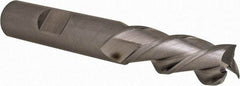 Cleveland - 1/2", 1-1/4" LOC, 1/2" Shank Diam, 3-1/4" OAL, 3 Flute, Powdered Metal Square End Mill - Single End, Uncoated, Spiral Flute, 42° Helix, Centercutting, Left Hand Cut, Left Hand Flute, Series PM-539L - Exact Tool & Supply