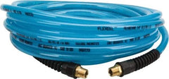 Coilhose Pneumatics - 3/8" ID, 3/8 Thread, 25' Long, Transparent Blue Polyurethane Coiled & Self Storing Hose - 200 Max psi, Male Rigid x Male Rigid - Exact Tool & Supply
