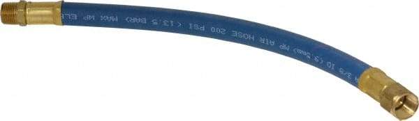 Coilhose Pneumatics - 3/8" ID 1' Long Lead-In Whip Hose - FNPT x MNPT Swivel Ends, 200 Working psi, -40 to 212°F, 3/8" Fitting, - Exact Tool & Supply