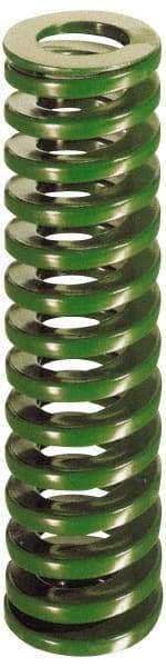 Dayton Lamina - 2-1/2" Hole Diam, 1-1/2" Rod Diam, 6" Free Length, Green Die Spring - 47.6 Lb Max Deflection, 2.39" Max Deflection, Light Duty, Chromium Vanadium Steel - Exact Tool & Supply