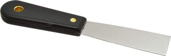 Value Collection - 1-1/4" Wide Stainless Steel Putty Knife - Stiff, Nylon Handle, 7.68" OAL - Exact Tool & Supply