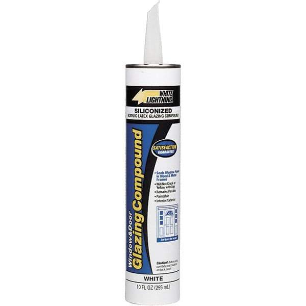 White Lightning - 10 oz Wood Repair - White, 24.2 Sq Ft Coverage, Siliconized Latex - Exact Tool & Supply