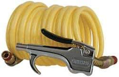 Coilhose Pneumatics - 1/4" ID Thumb Lever Air Gun - 12' Long Nylon Hose - Exact Tool & Supply