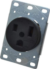 Pass & Seymour - 250 VAC, 50 Amp, 6-50R NEMA Configuration, Brown, Industrial Grade, Self Grounding Single Receptacle - 1 Phase, 2 Poles, 3 Wire, Flush Mount - Exact Tool & Supply