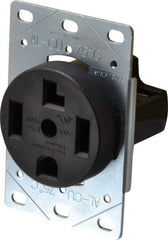 Pass & Seymour - 125/250 VAC, 30 Amp, 14-30R NEMA Configuration, Brown, Industrial Grade, Self Grounding Single Receptacle - 1 Phase, 3 Poles, 4 Wire, Flush Mount - Exact Tool & Supply