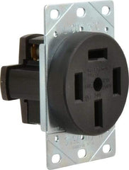 Pass & Seymour - 120/208 VAC, 60 Amp, 18-60R NEMA Configuration, Brown, Industrial Grade, Ungrounded Single Receptacle - 1 Phase, 4 Poles, 4 Wire, Flush Mount - Exact Tool & Supply