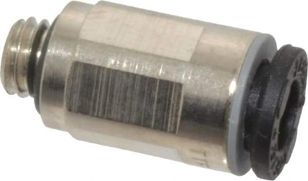 Legris - 4mm Outside Diam, M5 x 0.8 Metric, Nickel Plated Brass Push-to-Connect Tube Male Connector - 290 Max psi - Exact Tool & Supply