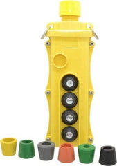 Woodhead Electrical - 4 Operator, Mushroom Head Pendant Control Station - No Legend, No On/Off Switch, NO/NC Contact, NEMA 4X - Exact Tool & Supply