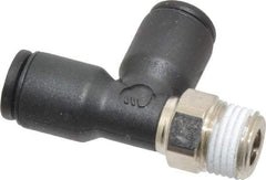 Legris - 6mm OD, 1/8 BSPT, Nylon/Nickel Plated Brass Push-to-Connect Male Run Tee - 290 Max psi - Exact Tool & Supply