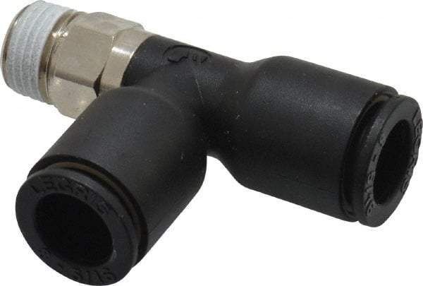 Legris - 8mm OD, 1/8 BSPT, Nylon/Nickel Plated Brass Push-to-Connect Male Run Tee - 290 Max psi - Exact Tool & Supply