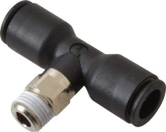 Legris - 5/16" OD, 1/8 BSPT, Nylon/Nickel Plated Brass Push-to-Connect Male Branch Tee - 290 Max psi - Exact Tool & Supply