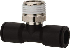 Legris - 12mm OD, 1/2 BSPT, Nylon/Nickel Plated Brass Push-to-Connect Male Branch Tee - 290 Max psi - Exact Tool & Supply