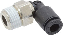 Legris - 5/32" OD, 1/8 BSPT, Nylon/Nickel Plated Brass Push-to-Connect Male Elbow - 290 Max psi - Exact Tool & Supply