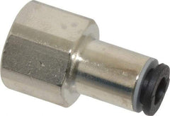 Legris - 4mm Outside Diam, 1/8 BSPP, Nickel Plated Brass Push-to-Connect Tube Female Connector - 290 Max psi - Exact Tool & Supply