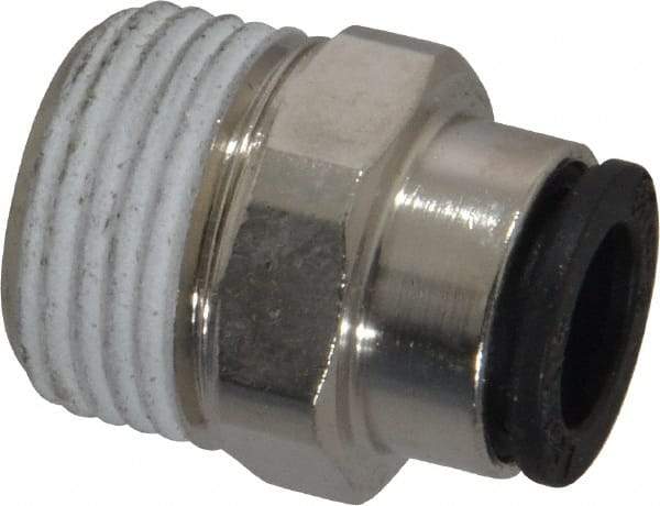 Legris - 5/16" Outside Diam, 3/8 BSPT, Nickel Plated Brass Push-to-Connect Tube Male Connector - 290 Max psi - Exact Tool & Supply