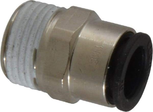 Legris - 10mm Outside Diam, 3/8 BSPT, Nickel Plated Brass Push-to-Connect Tube Male Connector - 290 Max psi - Exact Tool & Supply