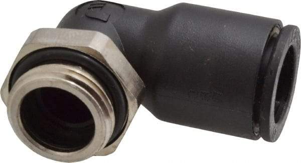 Legris - 12mm OD, 3/8 BSPP, Nylon/Nickel Plated Brass Push-to-Connect Male Elbow - 290 Max psi - Exact Tool & Supply