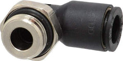 Legris - 8mm OD, 1/4 BSPP, Nylon/Nickel Plated Brass Push-to-Connect Male Elbow - 290 Max psi - Exact Tool & Supply