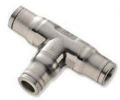 Legris - 12mm Outside Diam, Stainless Steel Push-to-Connect Union Tee - 435 Max psi, Tube to Tube Connection, FKM O-Ring - Exact Tool & Supply