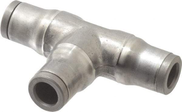 Legris - 6mm Outside Diam, Stainless Steel Push-to-Connect Union Tee - 435 Max psi, Tube to Tube Connection, FKM O-Ring - Exact Tool & Supply