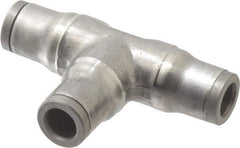 Legris - 6mm Outside Diam, Stainless Steel Push-to-Connect Union Tee - 435 Max psi, Tube to Tube Connection, FKM O-Ring - Exact Tool & Supply