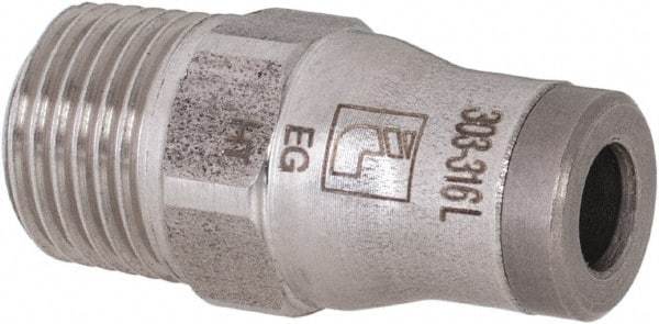 Legris - 4mm Outside Diam, 1/8 BSPT, Stainless Steel Push-to-Connect Male Connector - 435 Max psi, Tube to Male BSPT Connection, FKM O-Ring - Exact Tool & Supply
