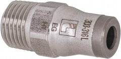 Legris - 4mm Outside Diam, 1/8 BSPT, Stainless Steel Push-to-Connect Male Connector - 435 Max psi, Tube to Male BSPT Connection, FKM O-Ring - Exact Tool & Supply