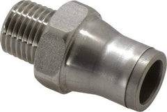 Legris - 10mm Outside Diam, 1/4 BSPT, Stainless Steel Push-to-Connect Male Connector - 435 Max psi, Tube to Male BSPT Connection, FKM O-Ring - Exact Tool & Supply