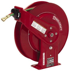 Reelcraft - 19" Long x 7" Wide x 20-1/4" High, 1/4" ID, Welding Hose Reel - 60' Hose Length, 200 psi Working Pressure, Hose Included - Exact Tool & Supply