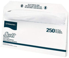 Scott - 17" Long x 14-1/2" Wide White Toilet Seat Covers - 20 Pack, 250 Sheet Roll - Exact Tool & Supply
