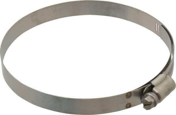 IDEAL TRIDON - SAE Size 64, 3-9/16 to 4-1/2" Diam, Stainless Steel Shielded Worm Drive Clamp - Material Grade 301, Series 615 - Exact Tool & Supply