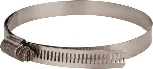 IDEAL TRIDON - SAE Size 72, 4-1/16 to 5" Diam, Stainless Steel Shielded Worm Drive Clamp - Material Grade 301, Series 615 - Exact Tool & Supply