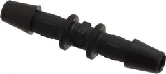 Made in USA - 3/16" Barb, Nylon Single Barbed Tube Splicer - Black - Exact Tool & Supply