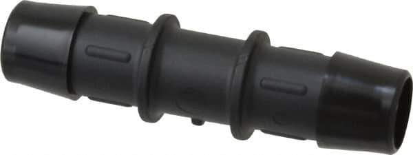Made in USA - 5/8" Barb, Nylon Single Barbed Tube Splicer - Black - Exact Tool & Supply