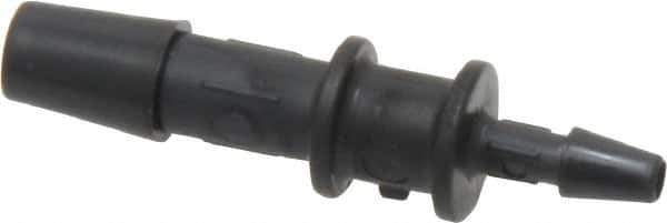 Made in USA - 1/4 x 1/8" Barb, Nylon Single Barbed Tube Reducer - Black - Exact Tool & Supply