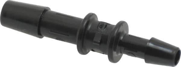 Made in USA - 1/4 x 3/16" Barb, Nylon Single Barbed Tube Reducer - Black - Exact Tool & Supply