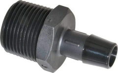 Made in USA - 1/2" Barb, 1/2, Nylon Single Barbed Tube Adapter - Black, Male - Exact Tool & Supply