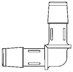 Made in USA - 1/8" Barb, Polypropylene Single Barbed Tube Elbow - Natural - Exact Tool & Supply
