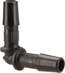 Made in USA - 1/4" Barb, Nylon Single Barbed Tube Elbow - Black - Exact Tool & Supply